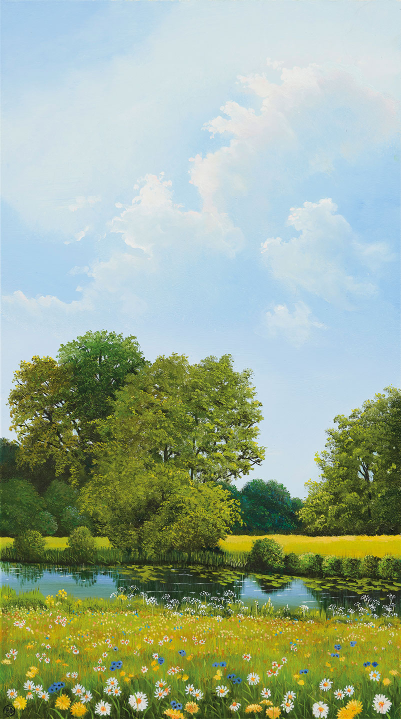 Arnold Voet: Bild ‚Blumenwiese II‘ (2022), auf Keilrahmen