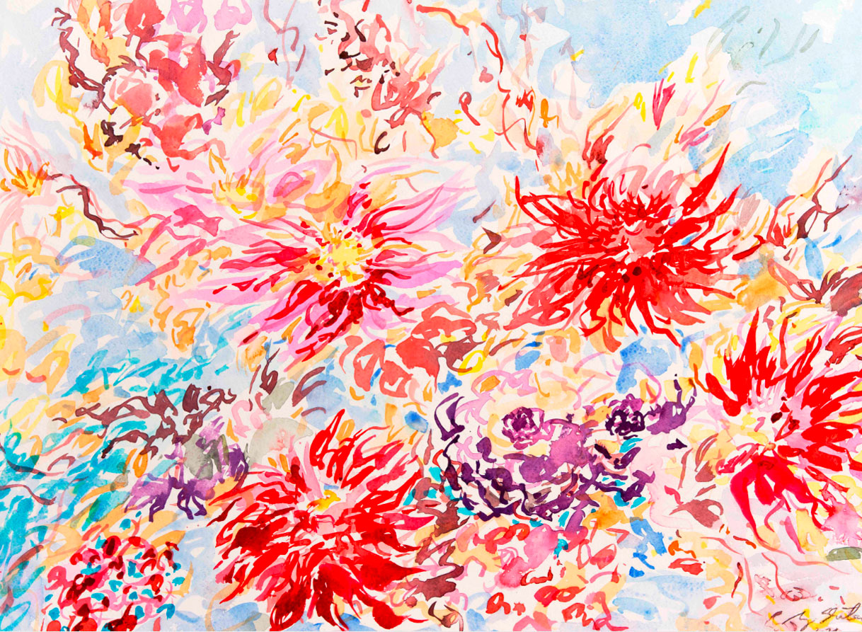 Ansgar Skiba: Bild ‚Flowers-Sommergarten‘ (2021) (Original / Unikat), ungerahmt