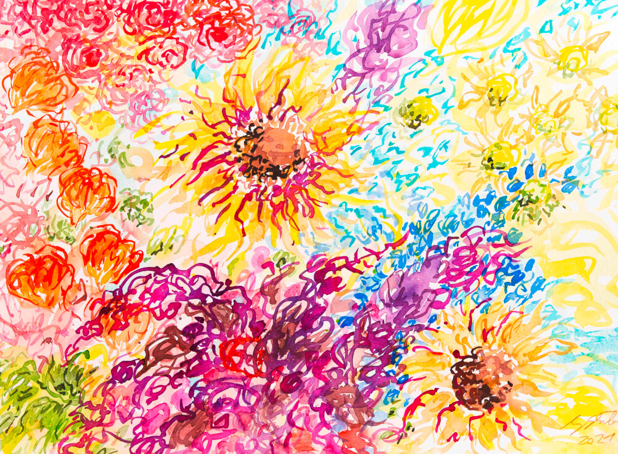 Ansgar Skiba: Bild ‚Sunflowers‘ (2021) (Original / Unikat), ungerahmt