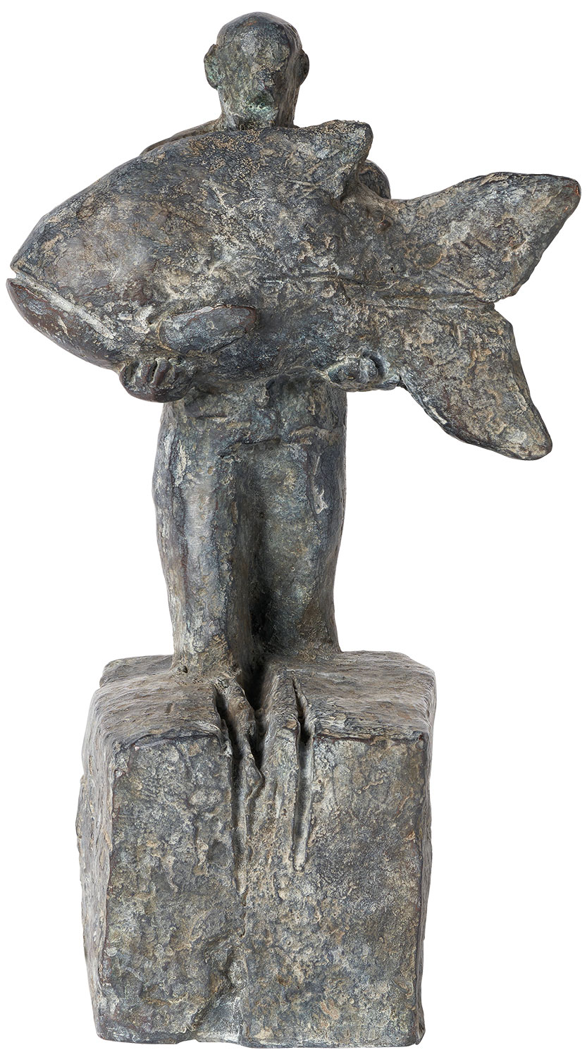 Christoph Fischer: Skulptur ‚Hoffnungsträger‘ (2022), Version Bronze grau