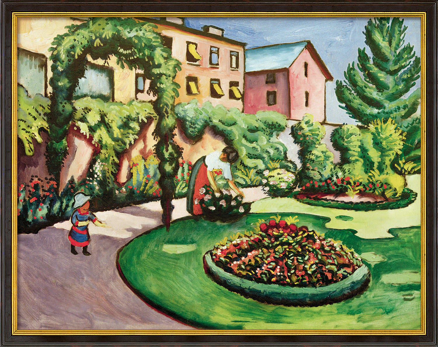 August Macke: Bild ‚Der Macke’sche Garten in Bonn‘ (1911), gerahmt