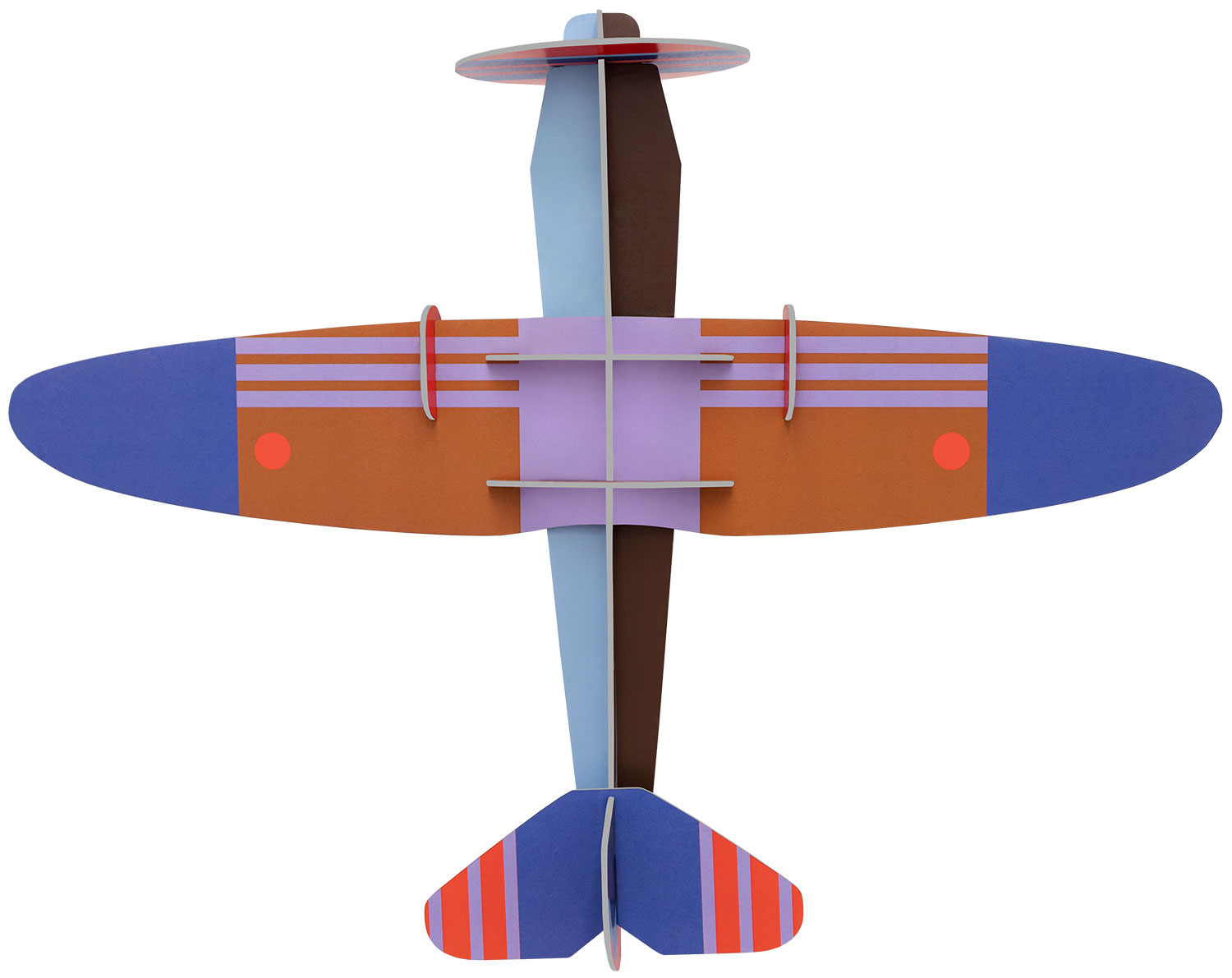 studio ROOF: 3D-Wandobjekt ‚Deluxe Propeller Plane‘ aus recyceltem Karton, DIY