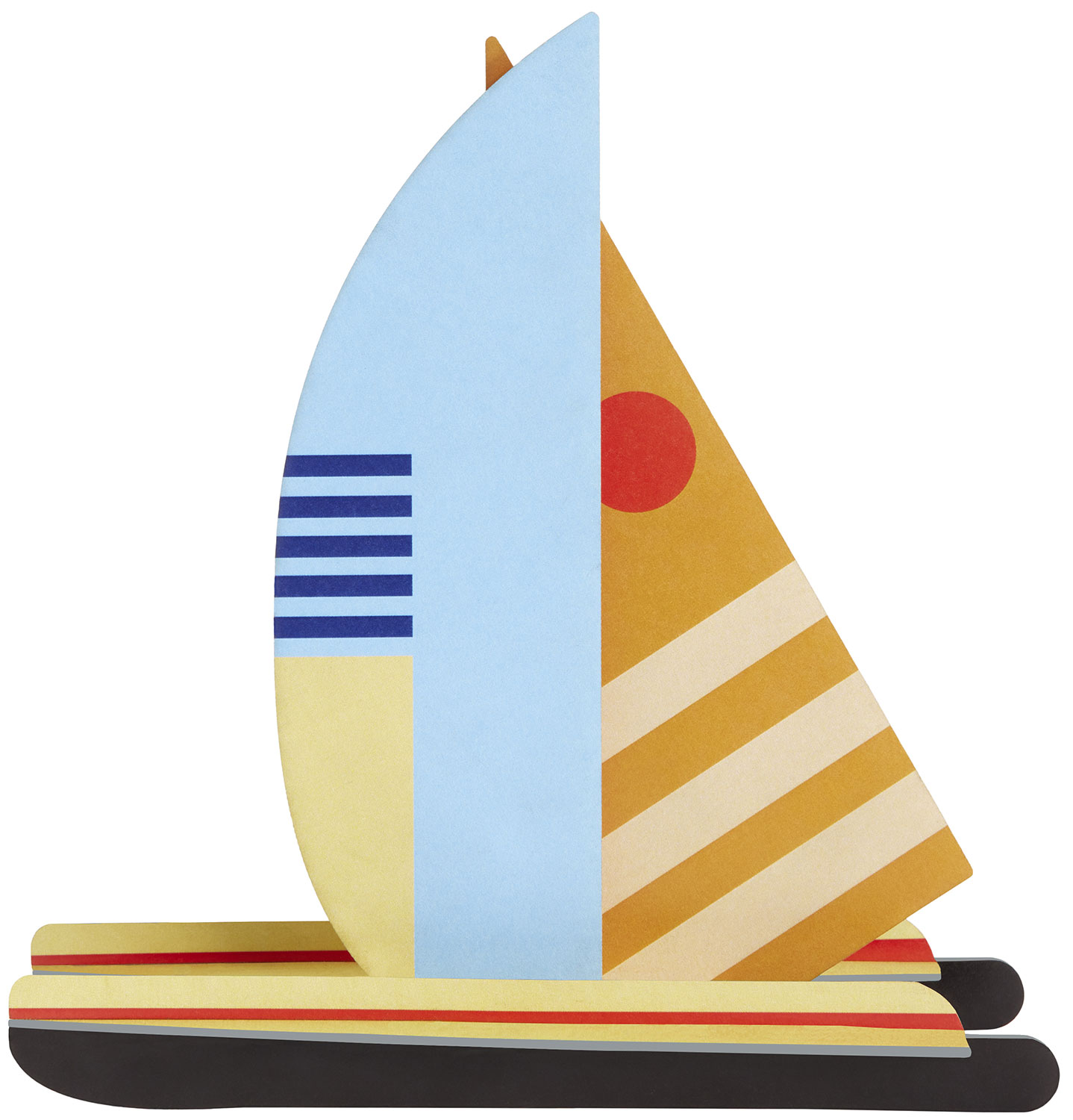 studio ROOF: 3D-Objekt ‚Halfmoon Catamaran‘ aus recyceltem Karton, DIY