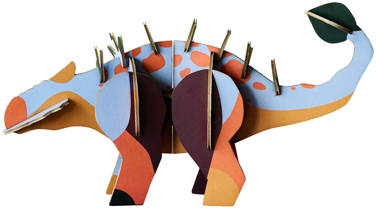 studio ROOF: 3D-Objekt ‚Ankyl Dino‘ aus recyceltem Karton, DIY