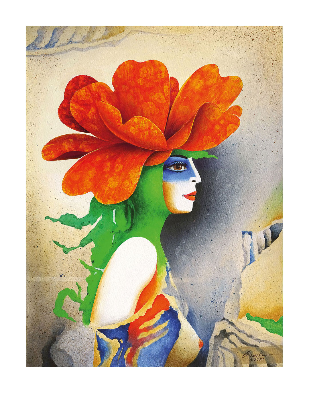 Michael Becker: Bild ‚Flora-Lisa‘ (2021), ungerahmt