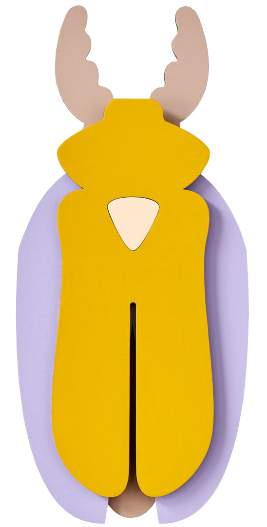 Atelier Toit: 3D-Wandobjekt ‚Soft Nose Beetle, Lavender Honey‘, Holz