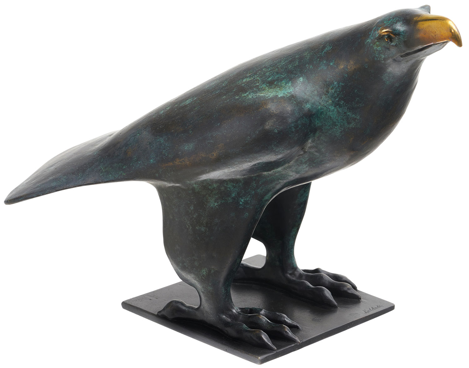 Kurt Arentz: Skulptur ‚Umweltadler‘, Reduktion in Bronze