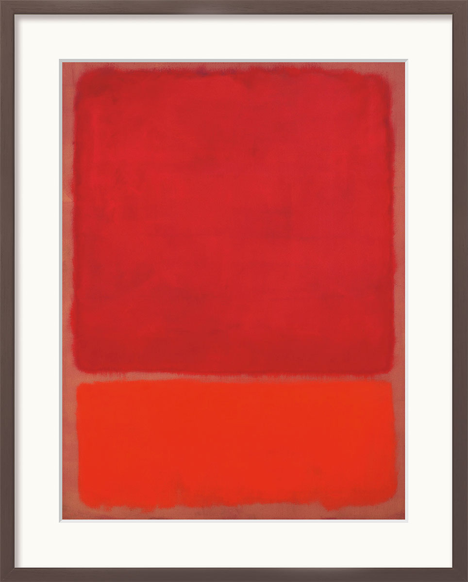 Mark Rothko: Bild ‚Untitled (Red, Orange)‘ (1968), Version dunkelbraun gerahmt
