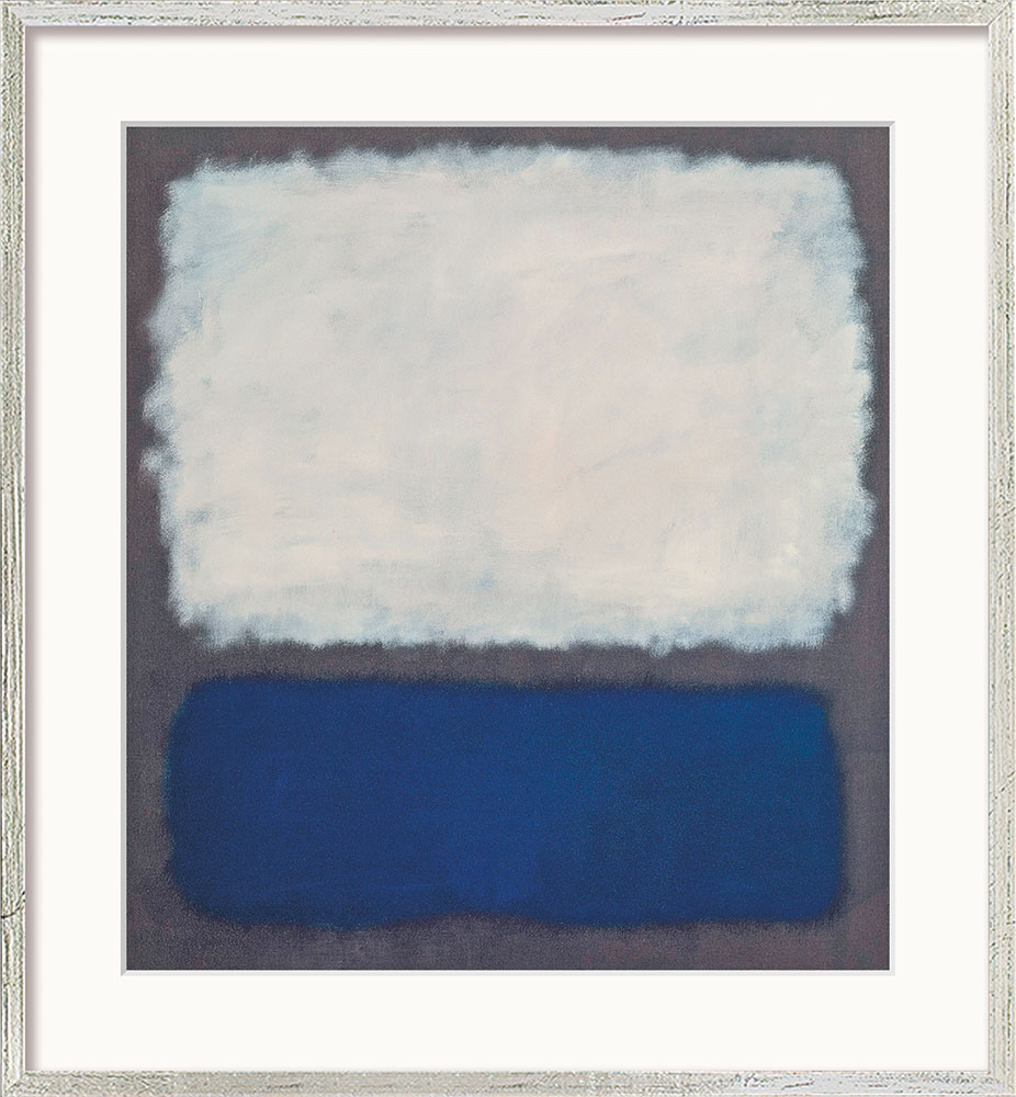 Mark Rothko: Bild ‚Blue and Grey‘ (1962), Version silberfarben gerahmt