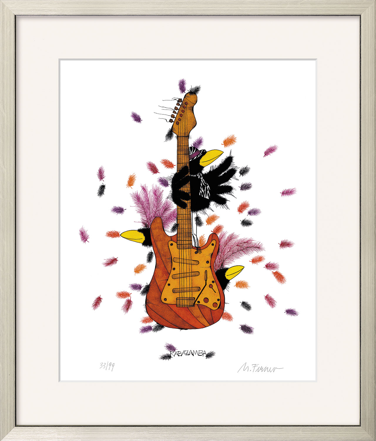 Michael Ferner: Bild ‚Rabazamba Guitar‘ (2021), gerahmt