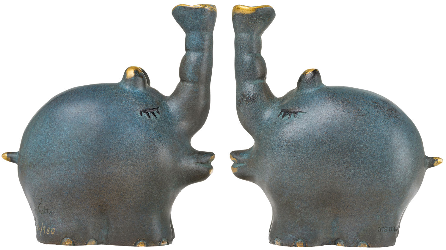 Otto Waalkes: Skulpturenpaar ‚Ottifanten – in Love – Jubiläums-Edition‘, Bronze