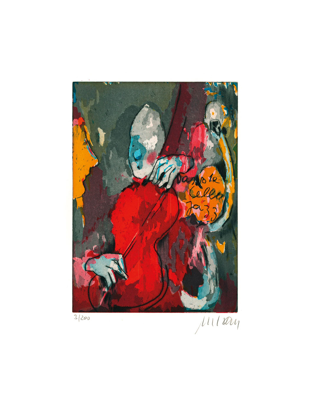 Armin Mueller-Stahl: Bild ‚Das rote Cello‘ (2021), ungerahmt