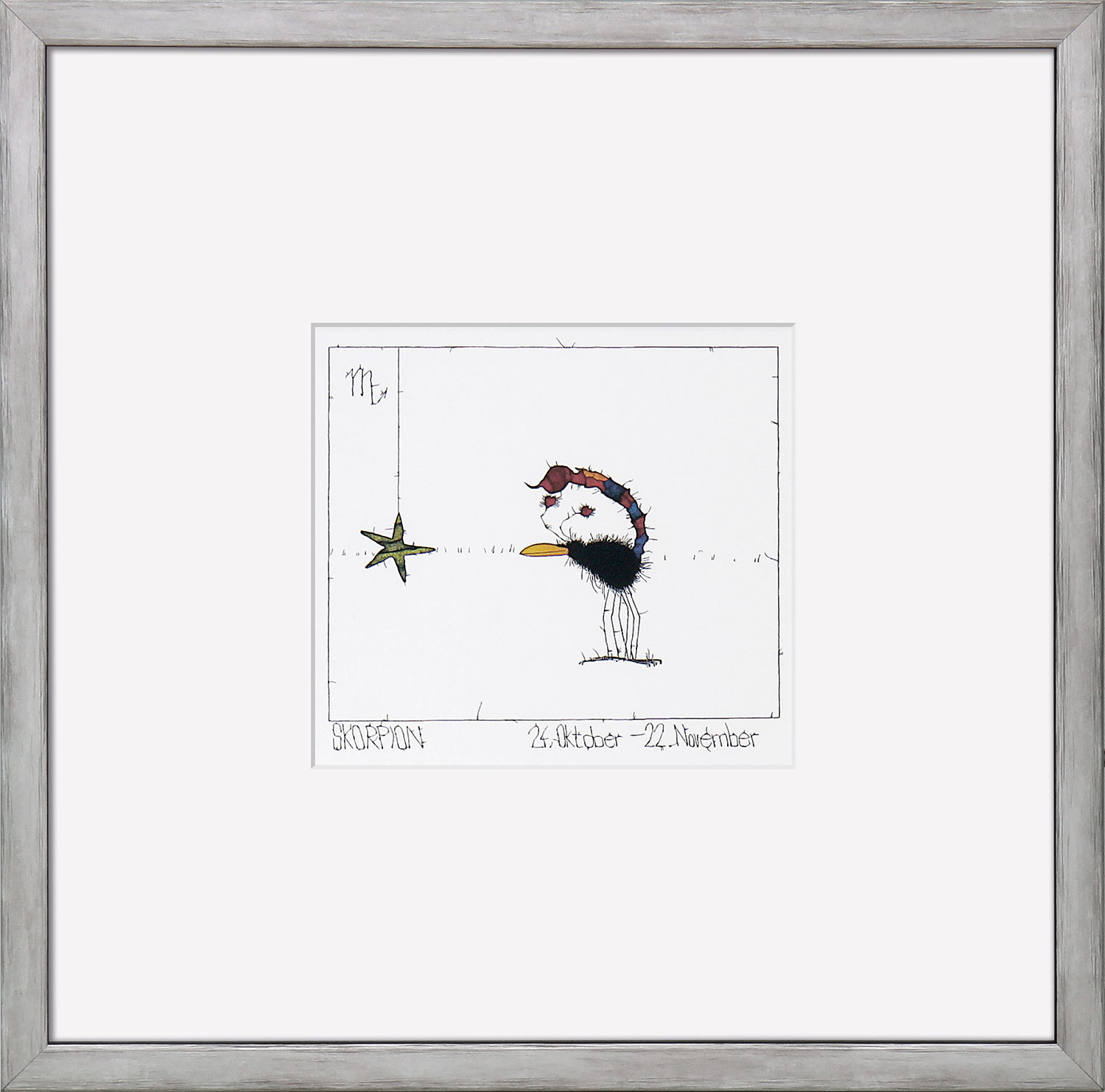 Michael Ferner: Bild ‚Sternzeichen Skorpion (24.10.-22.11.)‘, gerahmt