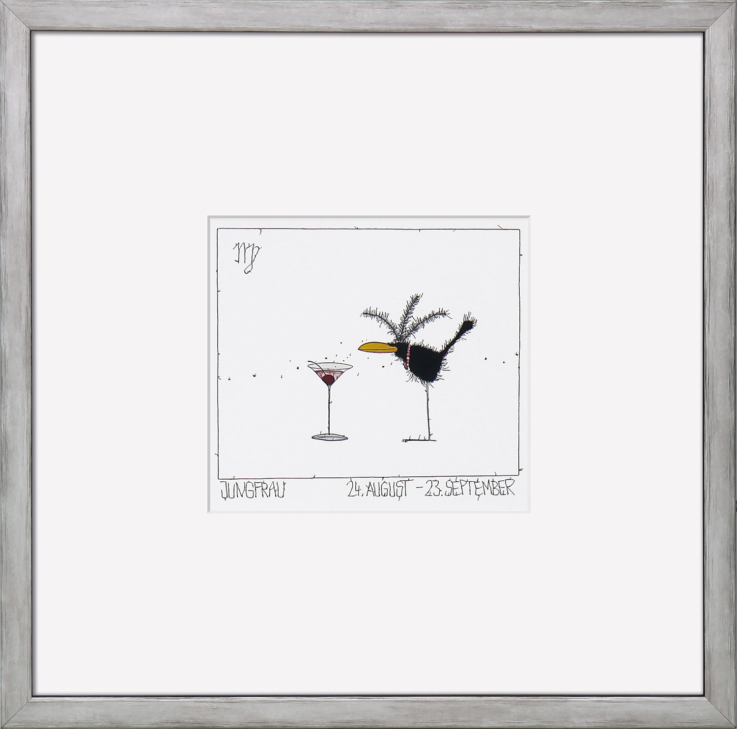 Michael Ferner: Bild ‚Sternzeichen Jungfrau (24.8.-23.9.)‘, gerahmt