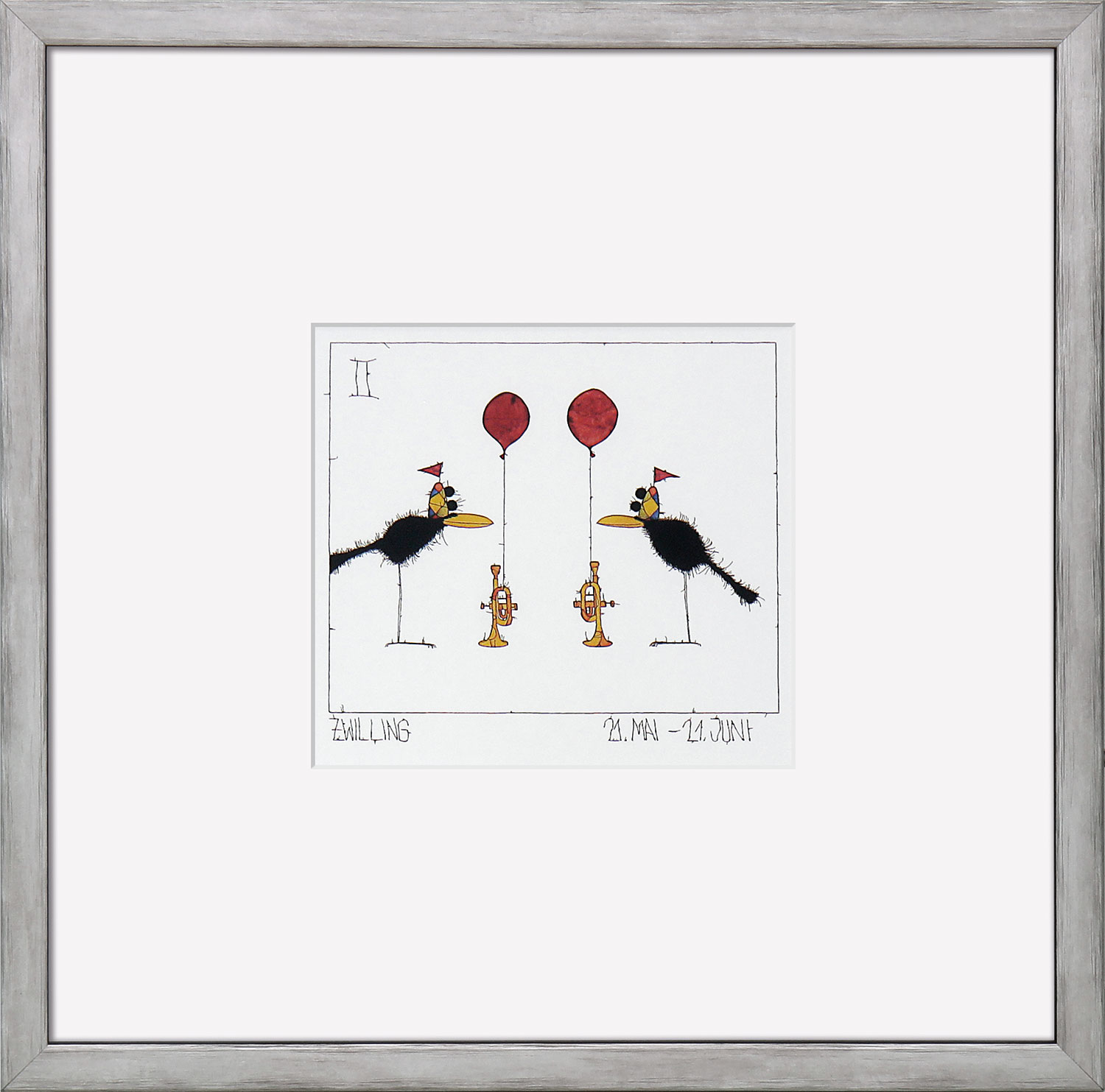 Michael Ferner: Bild ‚Sternzeichen Zwilling (21.5.-21.6.)‘, gerahmt