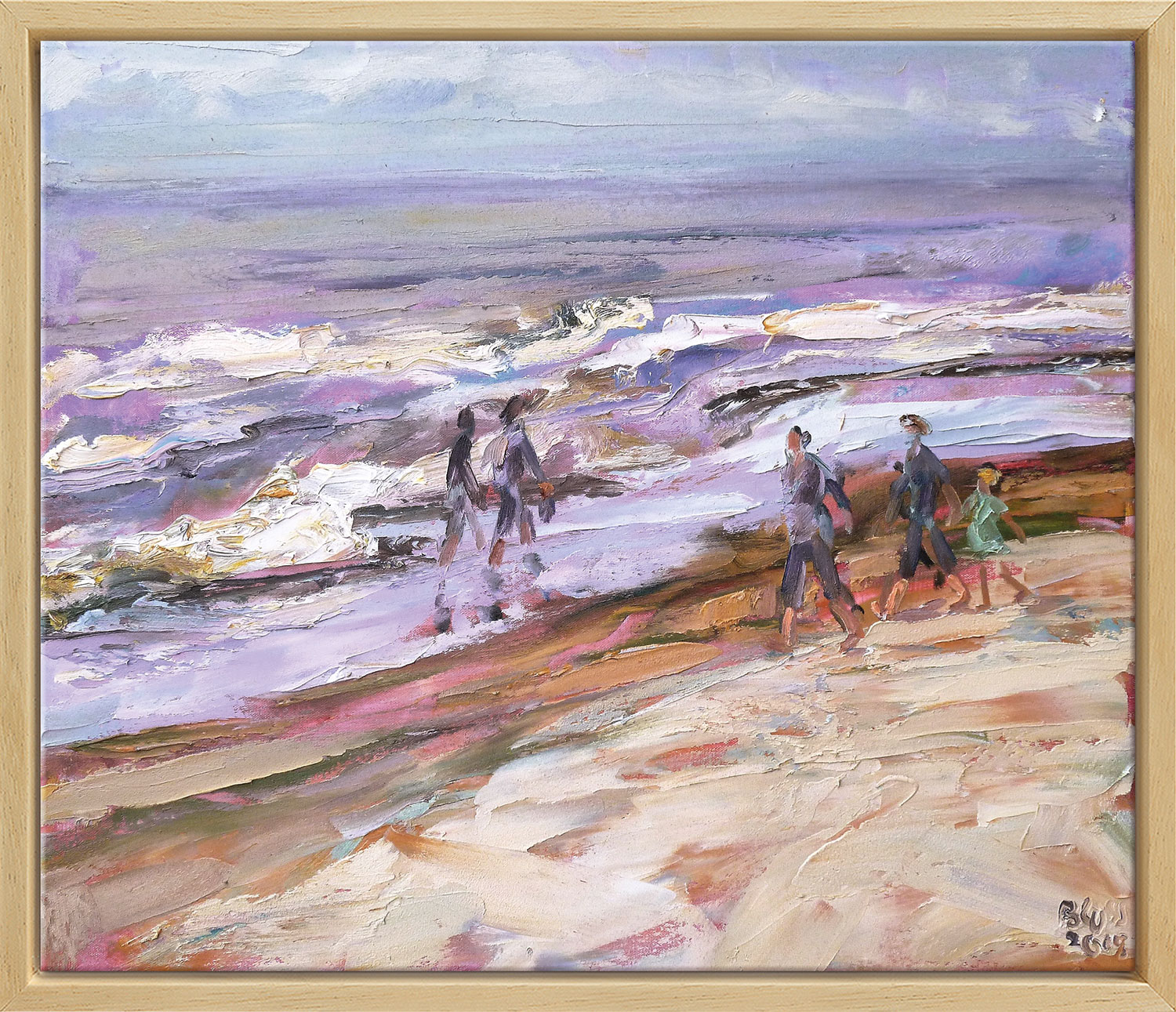 Sibylle Bross: Bild ‚Morgenspaziergang‘, gerahmt