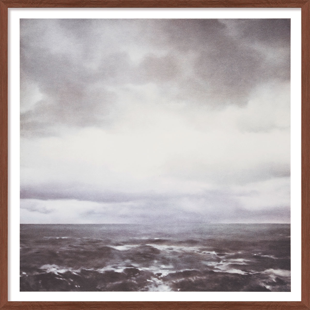 Gerhard Richter: Bild ‚Seestück (bewölkt)‘ (1969), Version dunkelbraun gerahmt