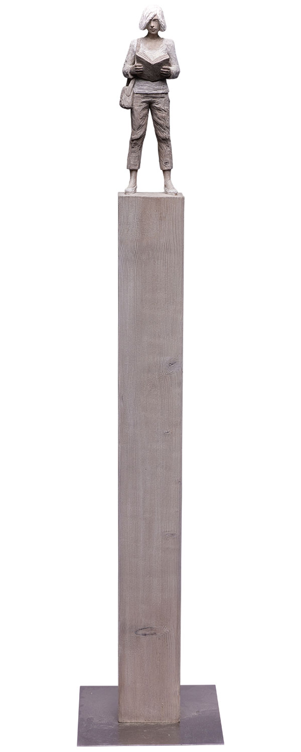 Luis Höger: Skulptur ‚Lisa‘ (2023) (Original / Unikat), Holz auf Stele