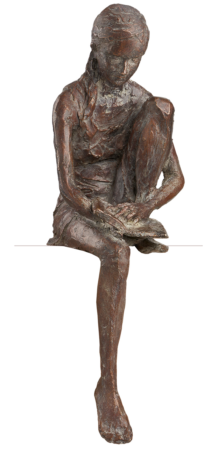 Valerie Otte: Skulptur ‚Lesende‘ (Version ohne Sockel), Bronze