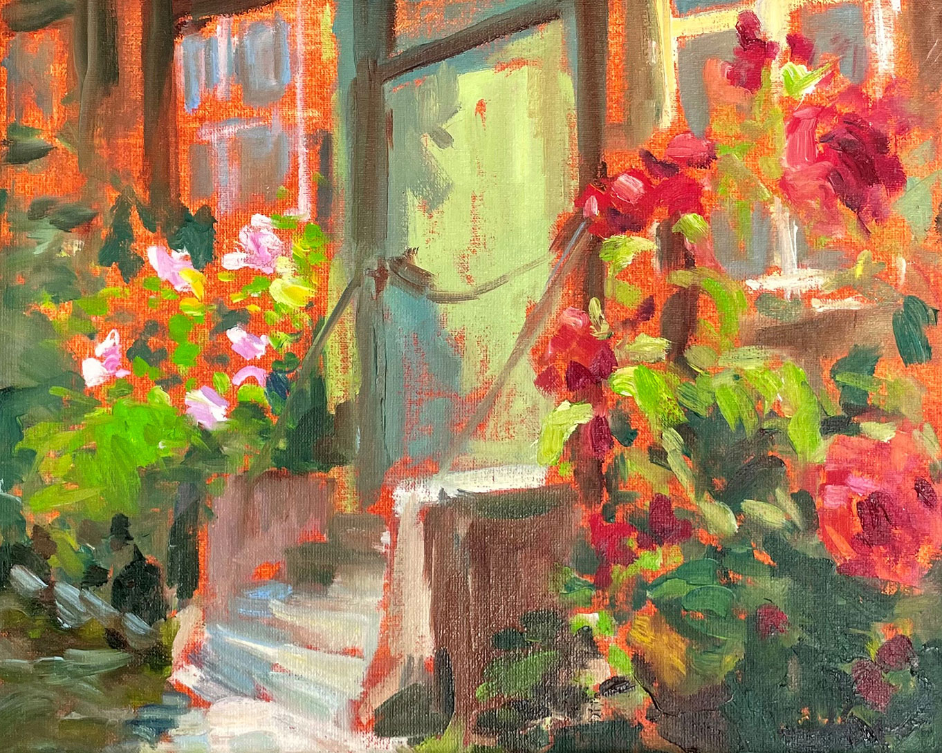 Anke Gruss: Bild ‚Green Door‘ (2022) (Original / Unikat), ungerahmt
