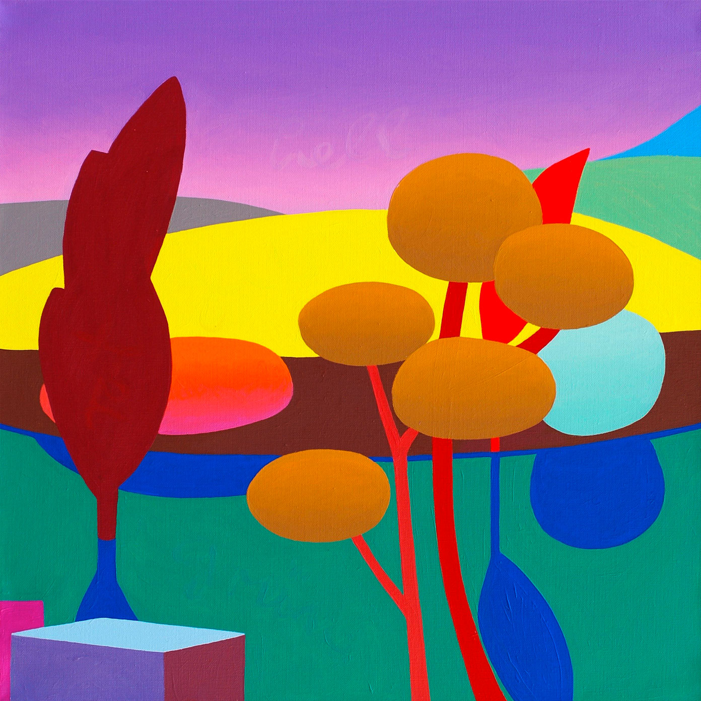 Julia Steinberg: Bild ‚Flusslandschaft (132)‘ (2018) (Original / Unikat), auf Keilrahmen