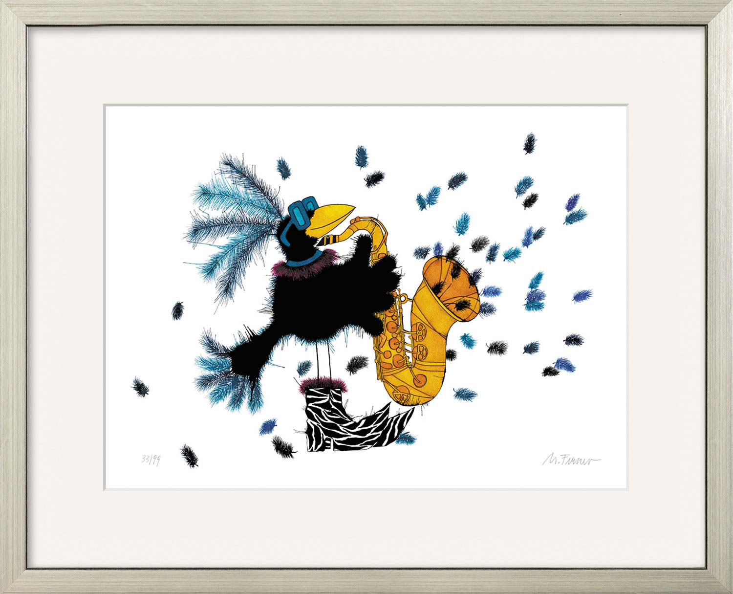 Michael Ferner: Bild ‚Rabazamba Saxophon‘, gerahmt