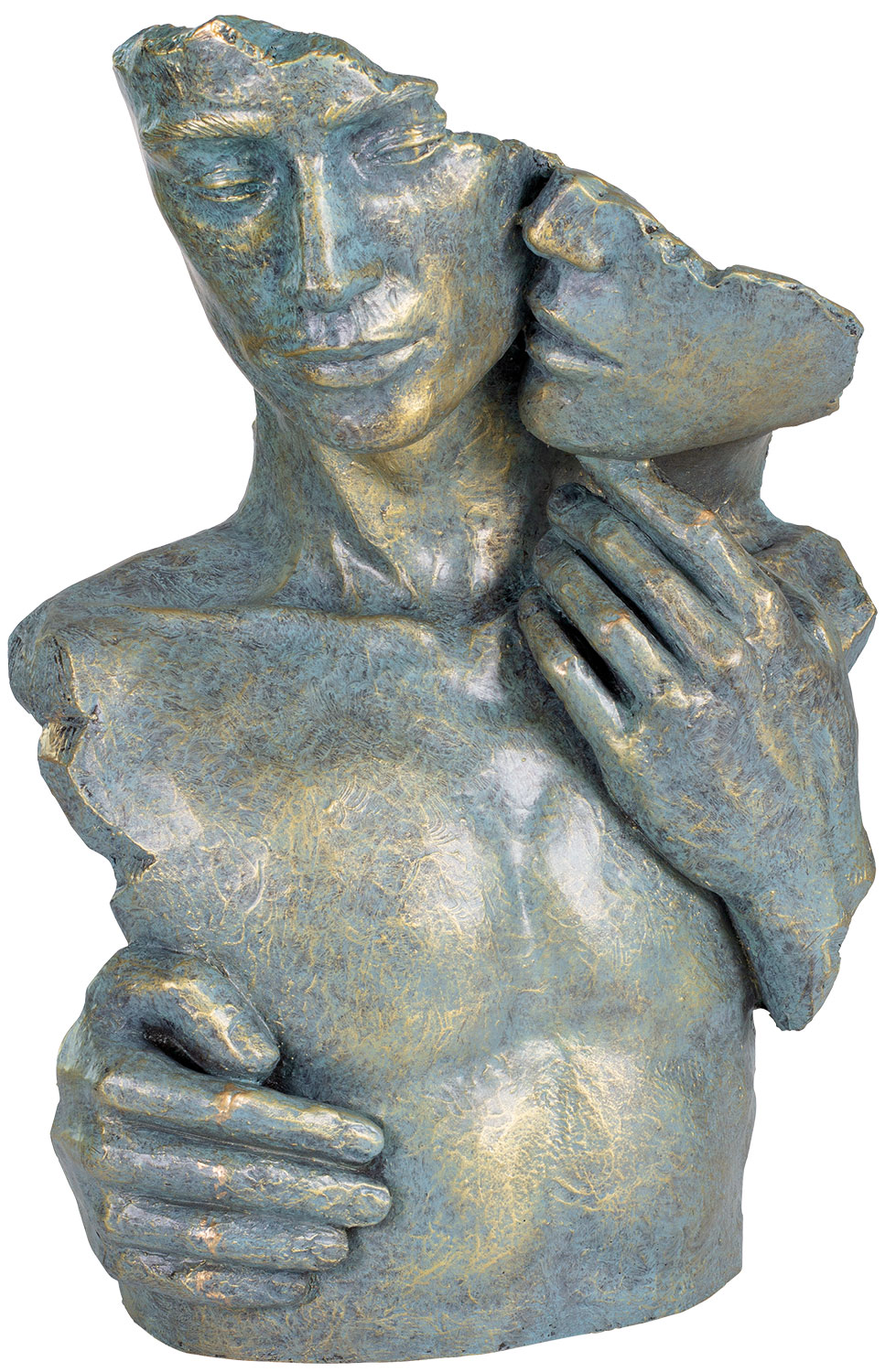 Angeles Anglada: Skulptur ‚In Liebe‘, Kunstguss Steinoptik