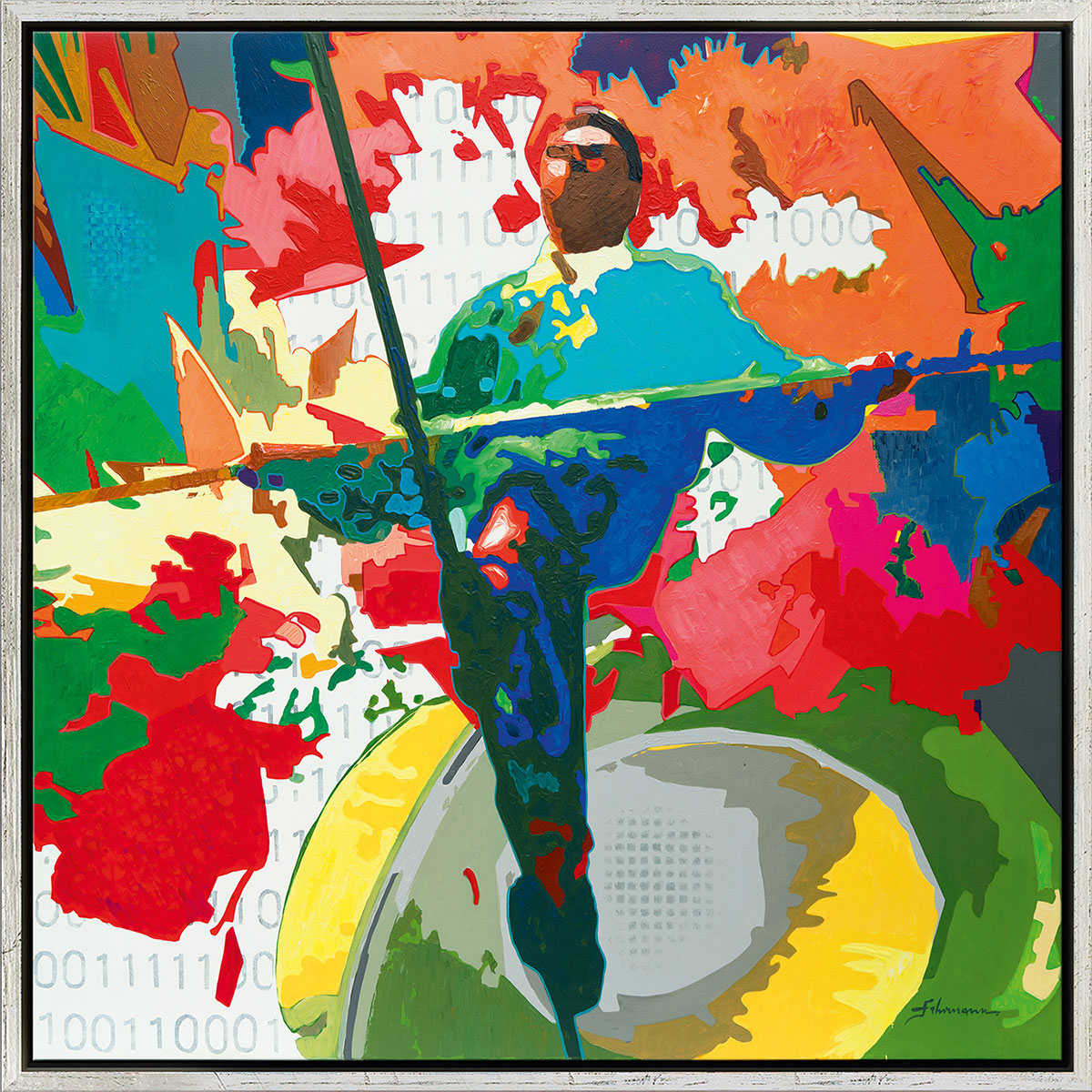 Uwe Fehrmann: Bild ‚Flashback, Seiltänzer‘ (2015), gerahmt