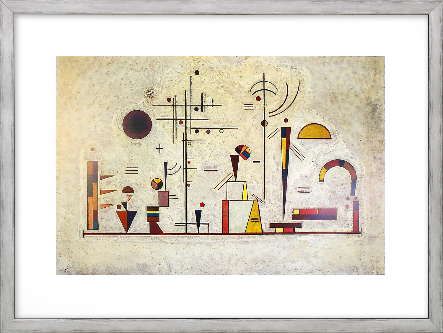 Wassily Kandinsky: Bild ‚Ernst und Spaß‘ (1930), gerahmt