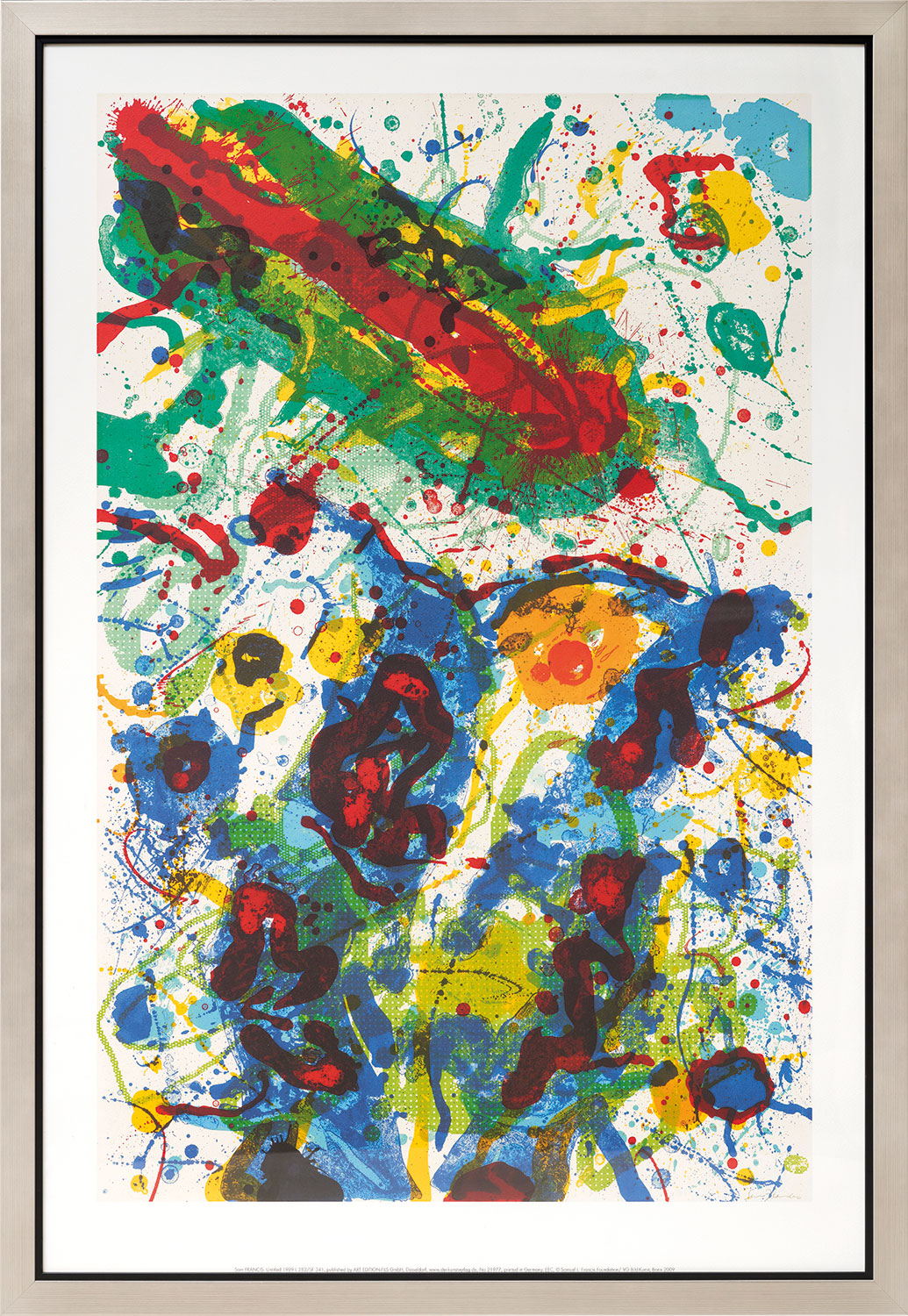 Sam Francis: Bild ‚Untitled (L 282/SF 341)‘ (1989), gerahmt