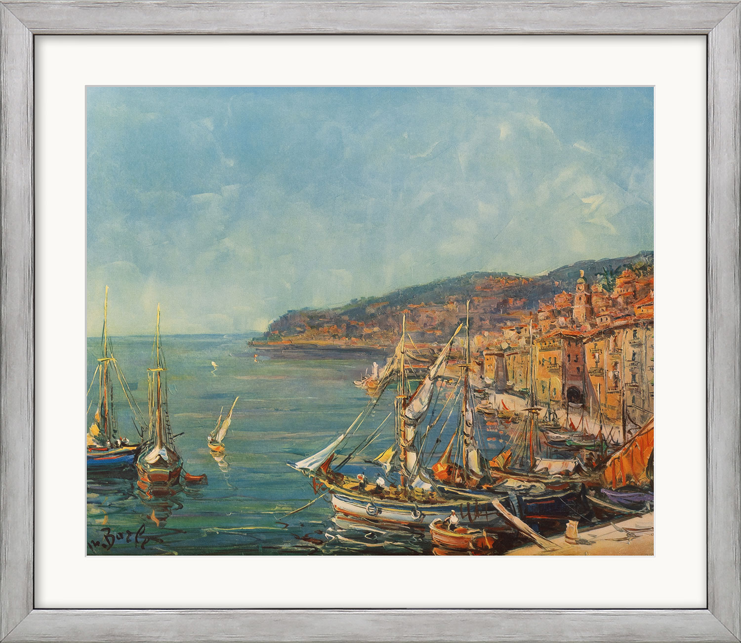 Maurice Barle: Bild ‚Villefranche‘, gerahmt