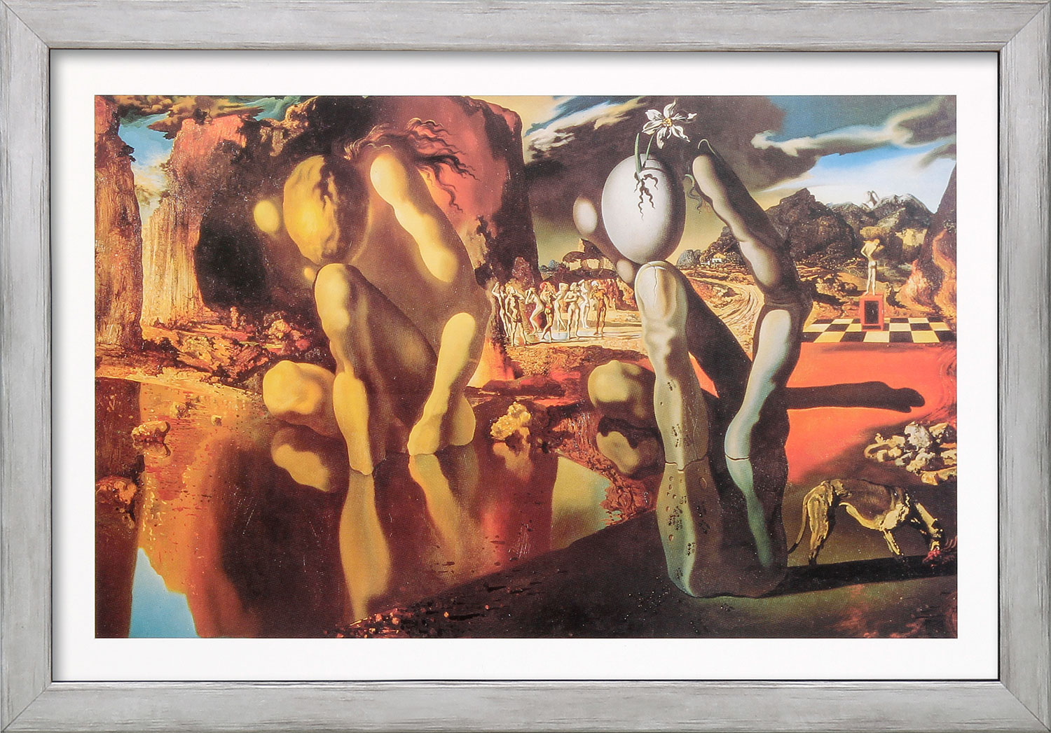 Salvador Dalí: Bild ‚Metamorphosis of Narcissus‘, gerahmt