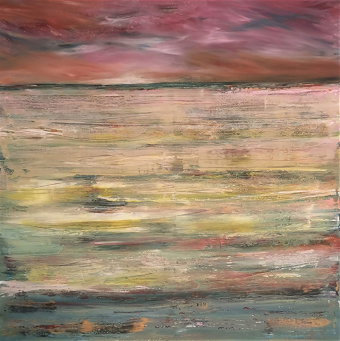 Carmen Lütkehaus: Bild ‚Afterglow‘ (2023) (Original / Unikat), auf Keilrahmen