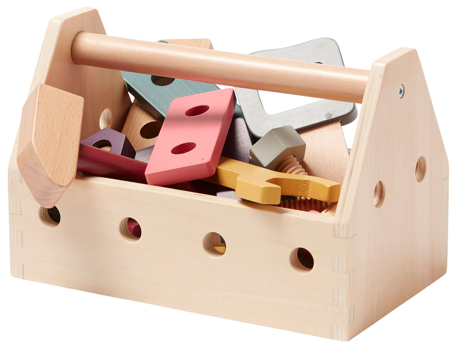 Kid’s Concept: 20-teiliges Holzspielzeug-Set ‚Werkzeugkiste‘ (für Kinder ab 3 Jahren)