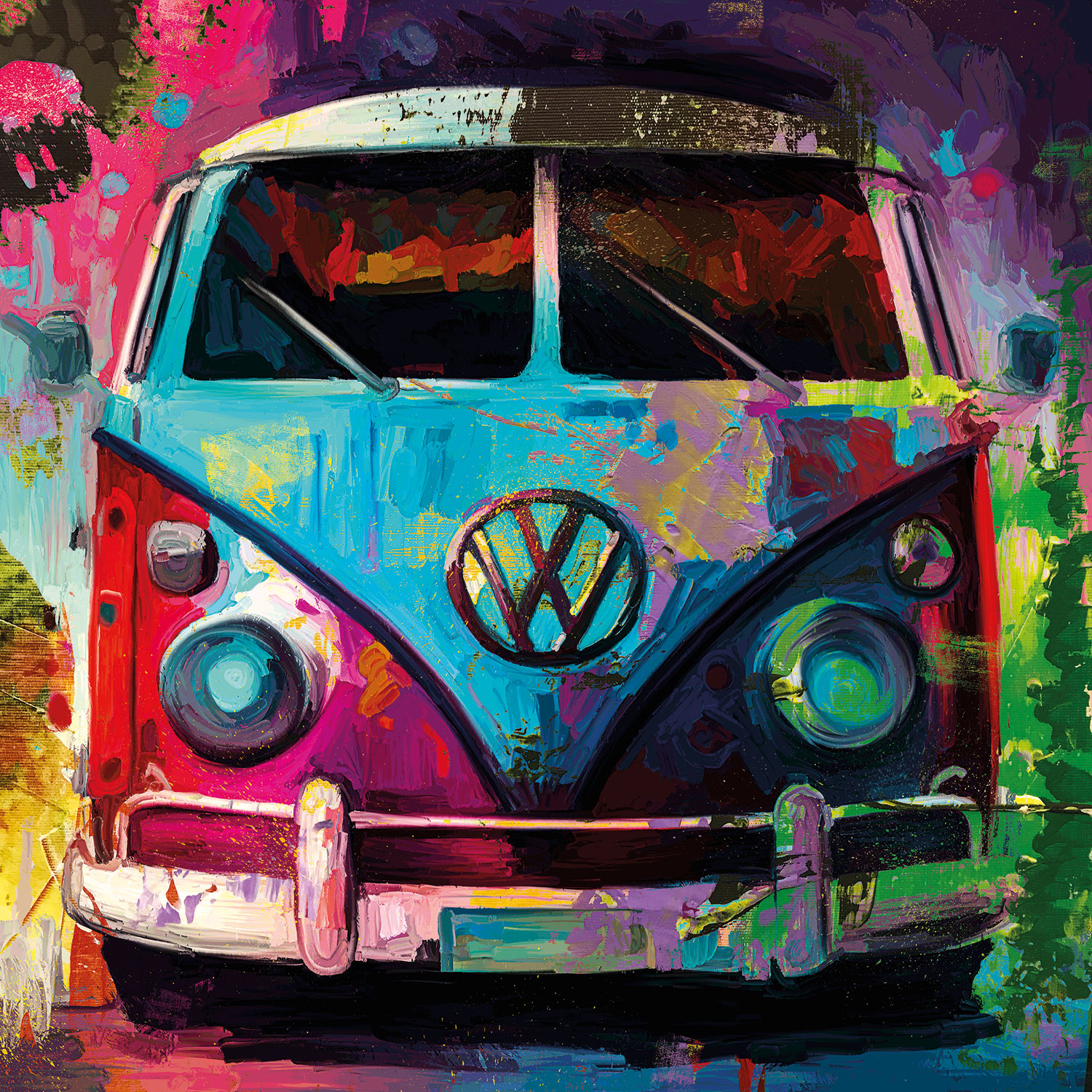 Holger Mühlbauer-Gardemin: Bild ‚VW Bulli‘ (2023), ungerahmt