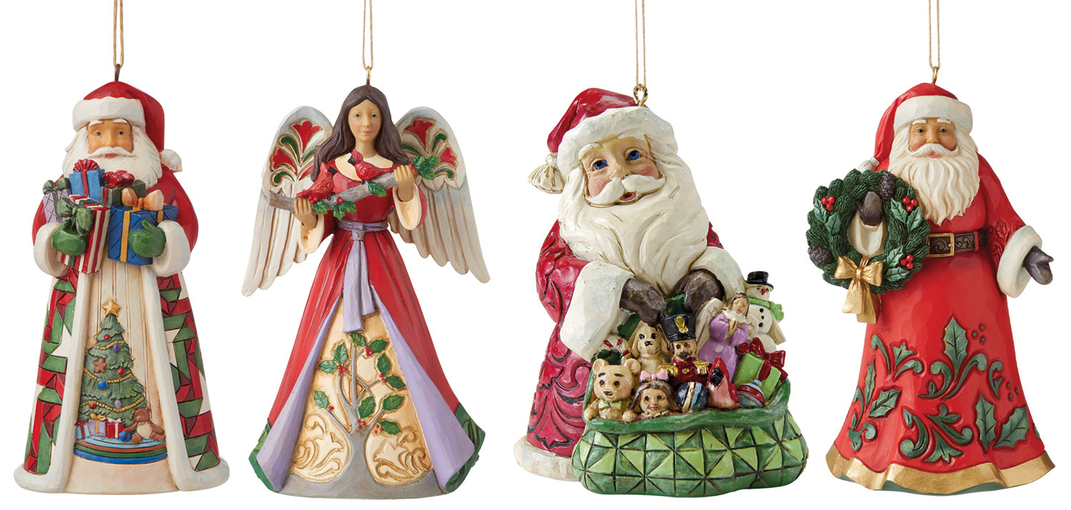 Jim Shore: Weihnachtsanhänger, 4er-Set, Skulptur