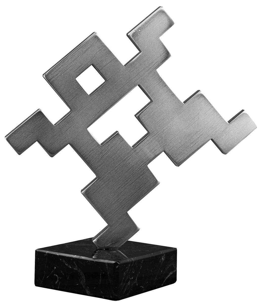 Guido Häfner: Skulptur ‚Pixel Cube – Pixelini‘, Edelstahl