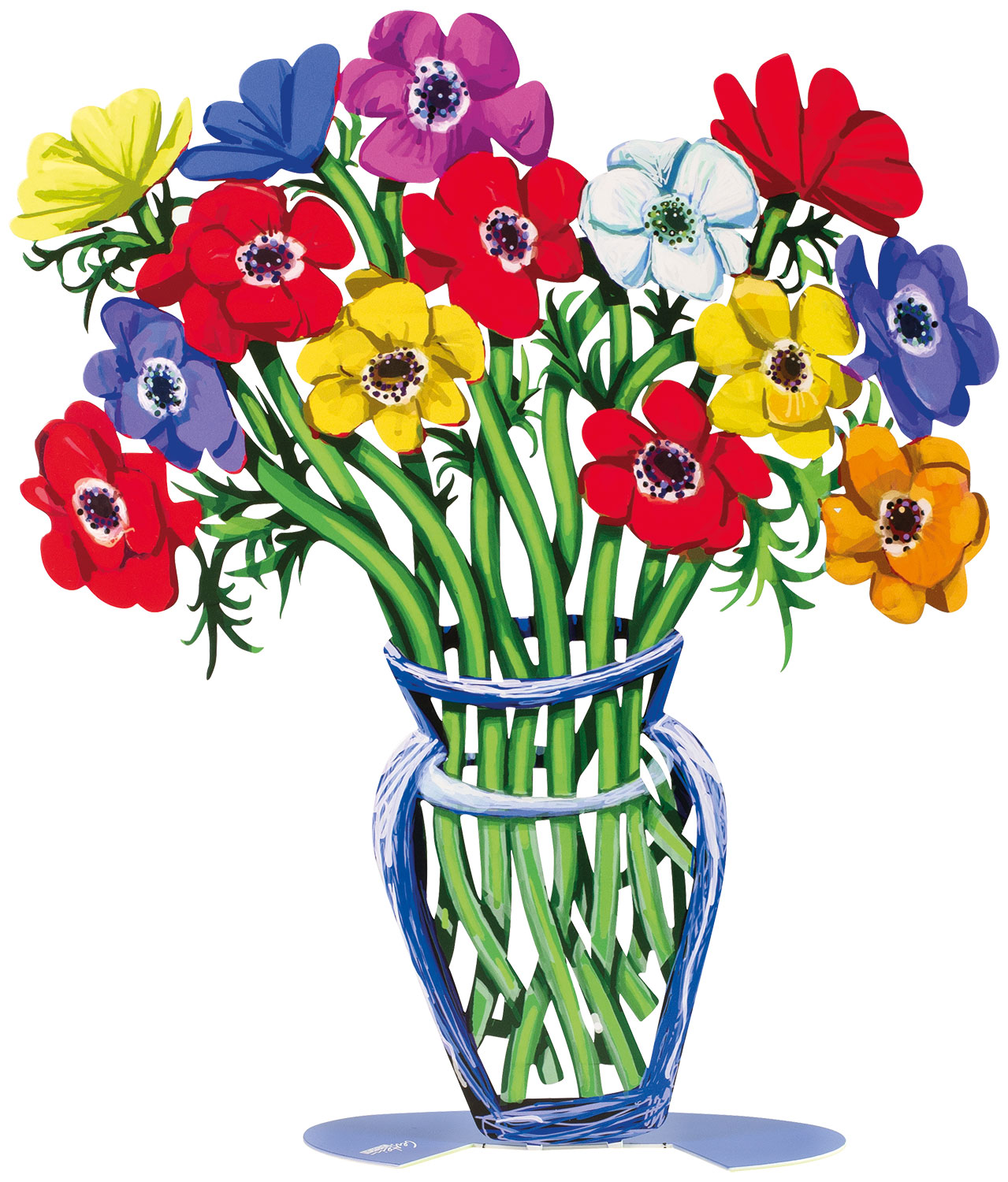 David Gerstein: Doppelseitige Standskulptur ‚Poppies Vase‘