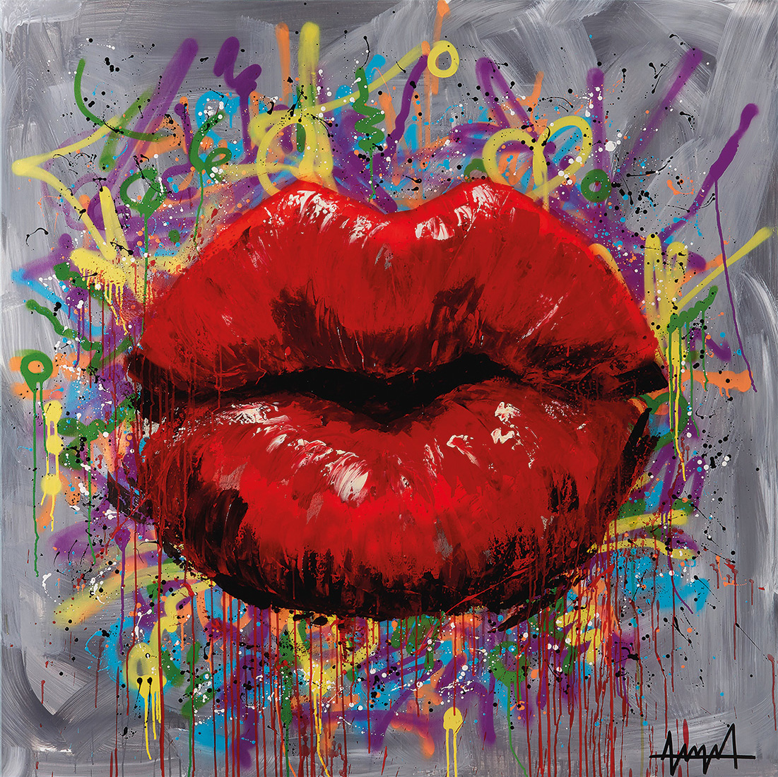 Anna Schellberg: Bild ‚Funky Love‘ (2021), auf Keilrahmen
