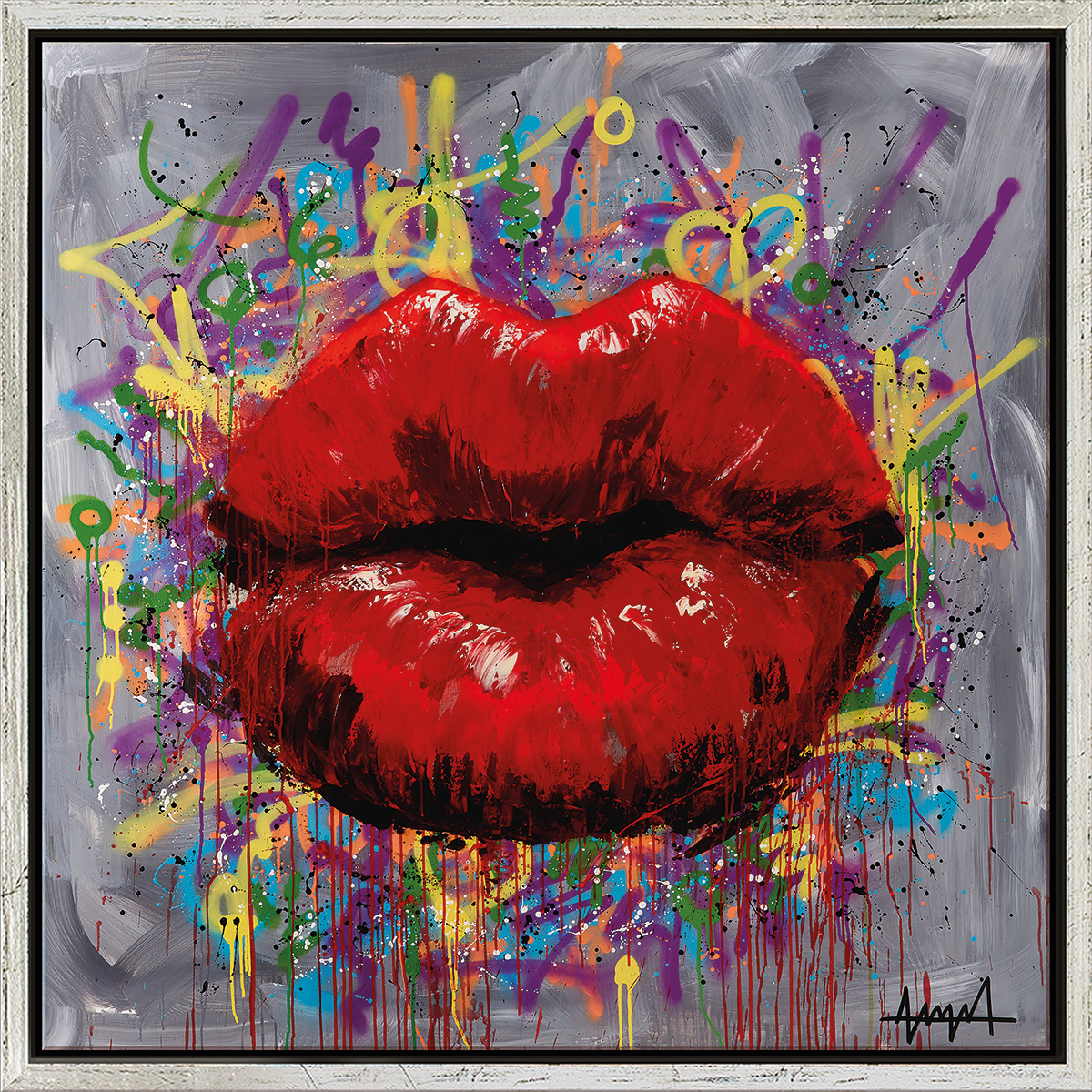 Anna Schellberg: Bild ‚Funky Love‘ (2021), gerahmt