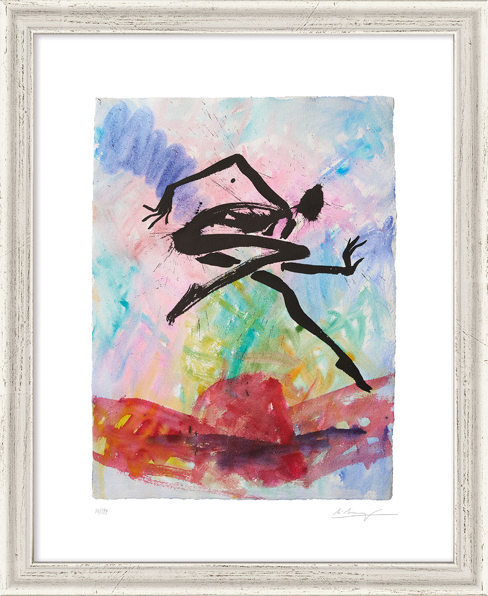 Helge Leiberg: Bild ‚Contemporary‘ (2023), Version silberfarben gerahmt