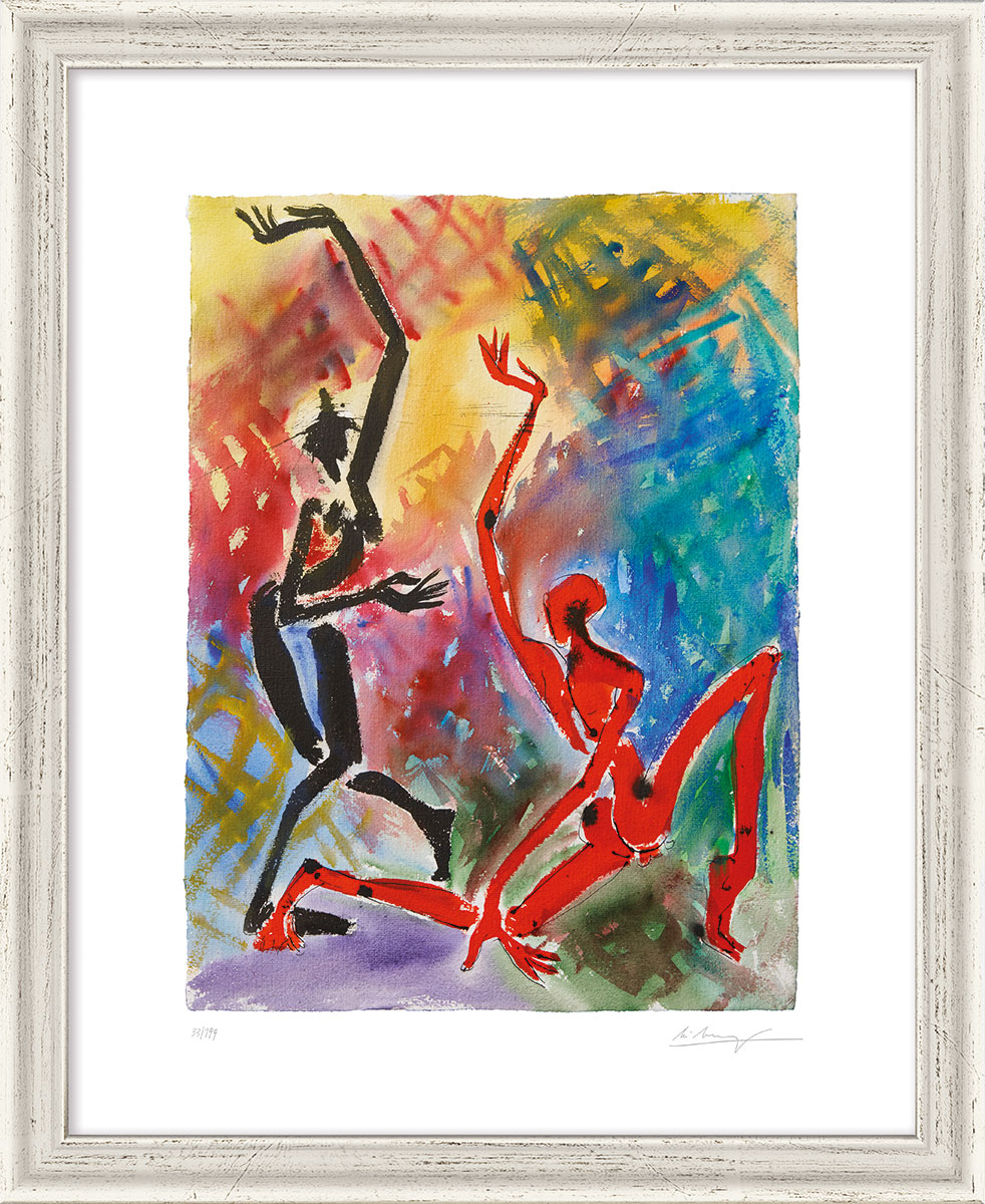Helge Leiberg: Bild ‚Tango‘ (2023), Version silberfarben gerahmt