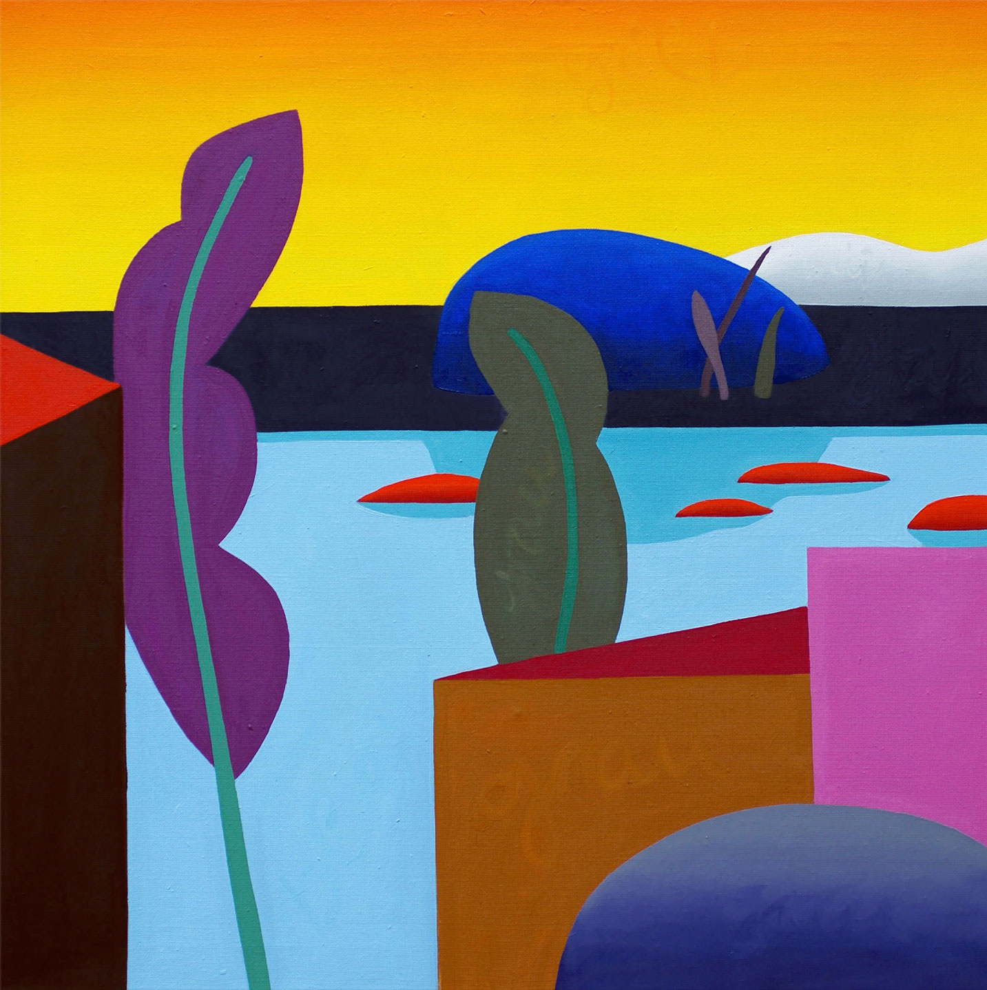 Julia Steinberg: Bild ‚Flusslandschaft 11‘ (2003) (Original / Unikat), auf Keilrahmen