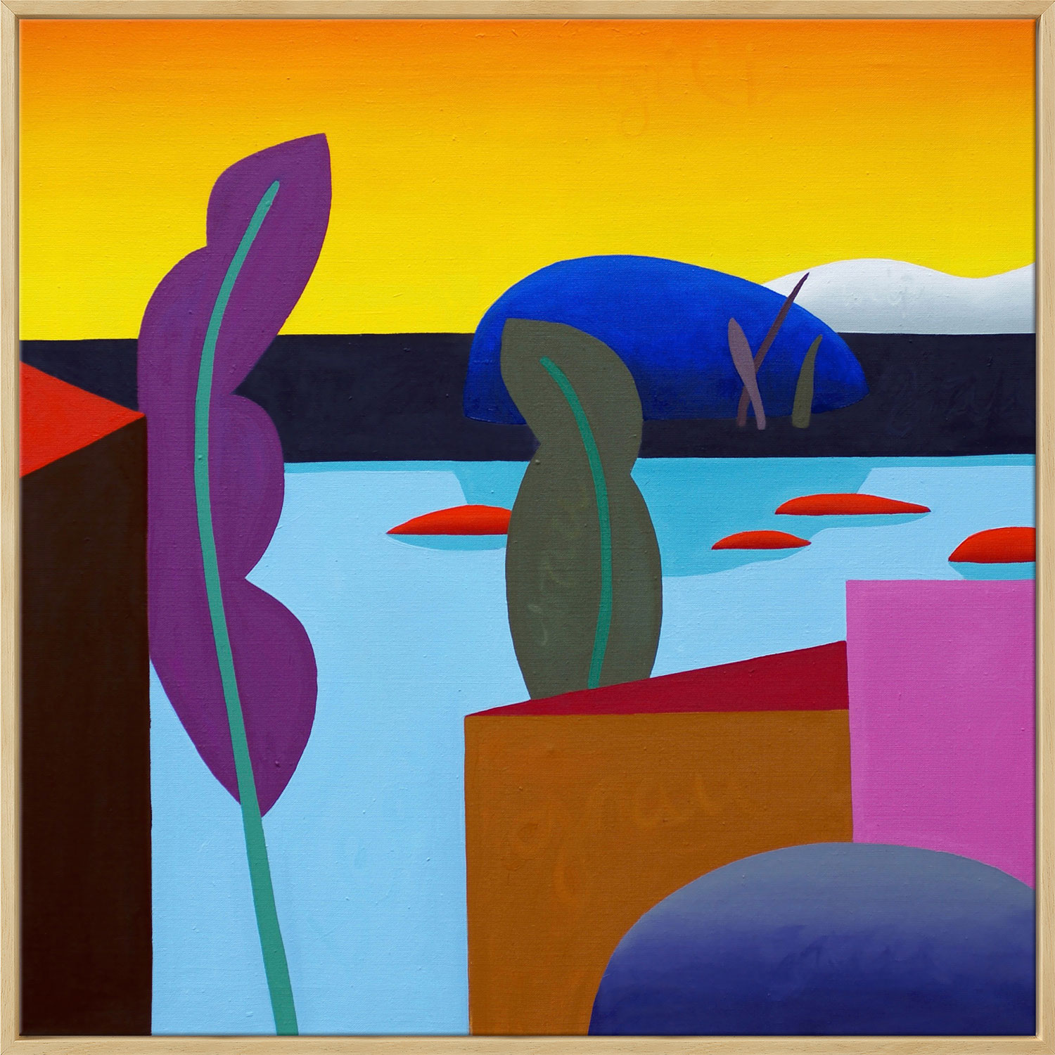 Julia Steinberg: Bild ‚Flusslandschaft 11‘ (2003) (Original / Unikat), gerahmt