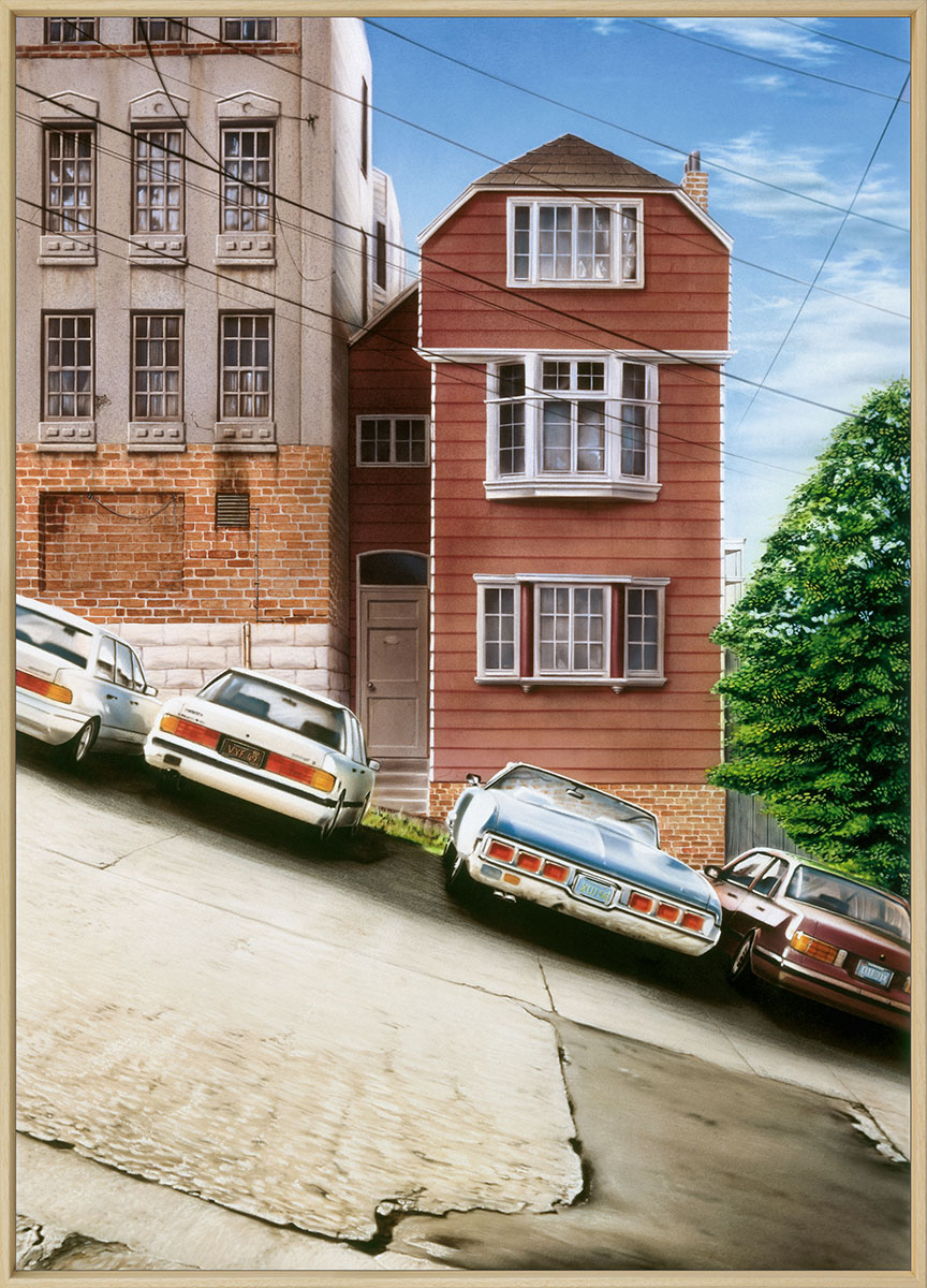 Ralf Kunstmann: Bild ‚San Francisco‘ (1996), Version naturfarben gerahmt