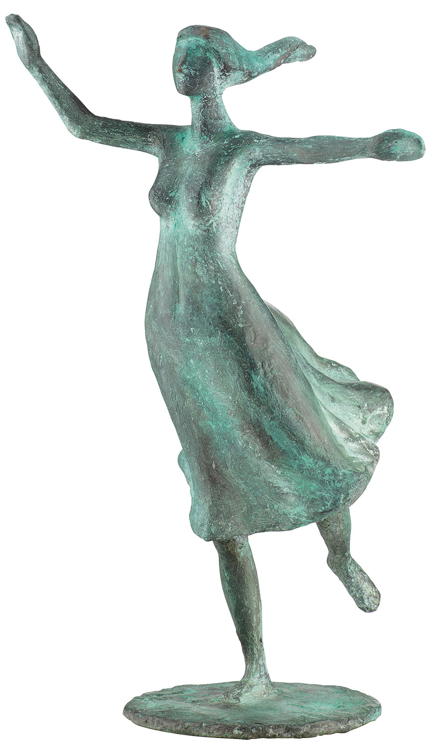 Gerhard Brandes: Skulptur ‚Jugend‘, Version Bronze grün
