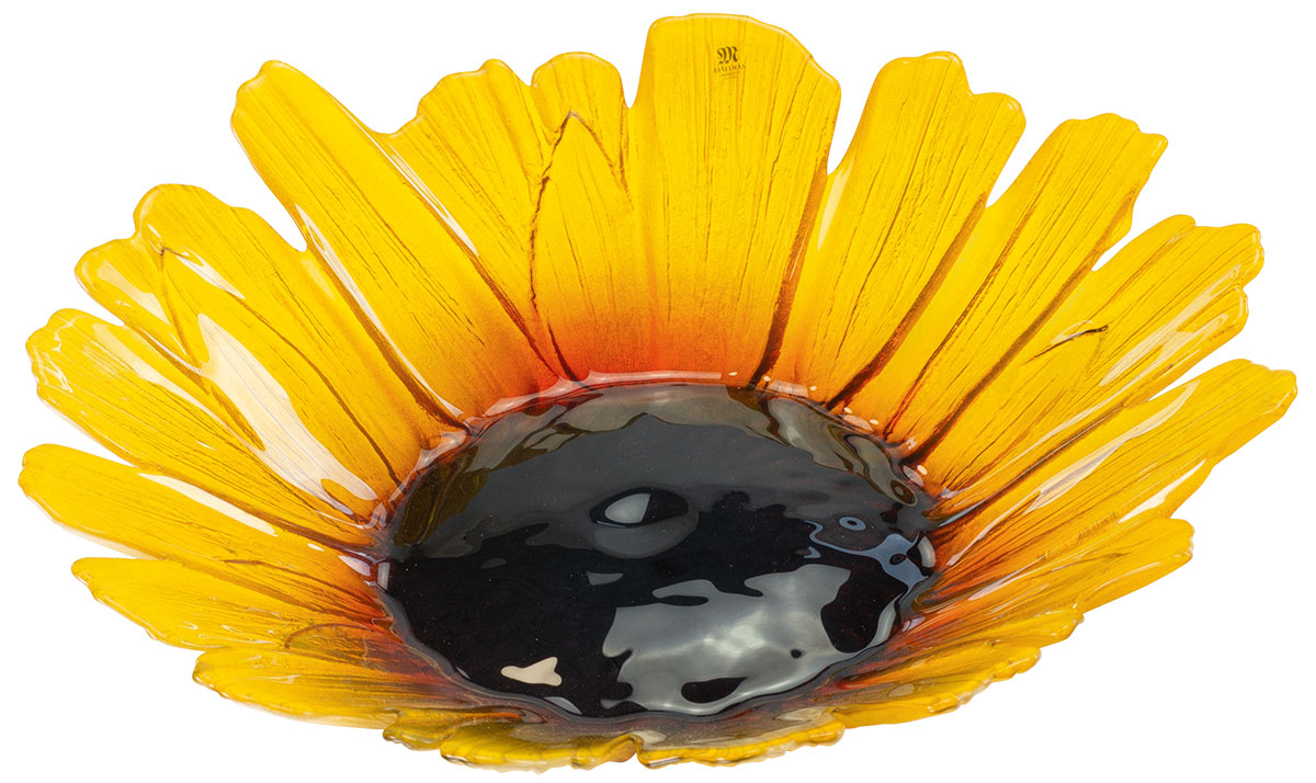 Mats Jonasson: Glasschale ‚Sonnenblume‘ (groß, Ø ca. 30 cm)