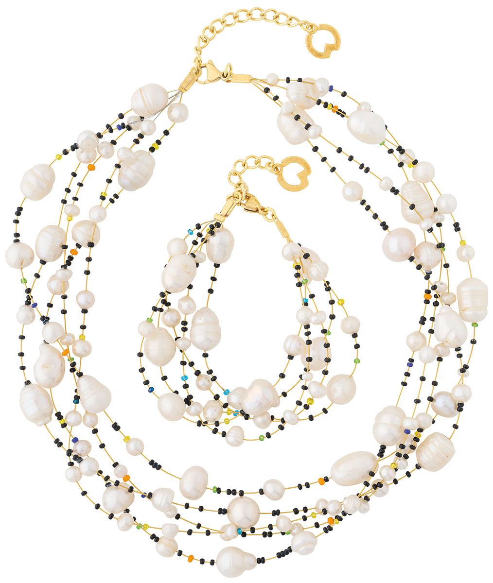 Petra Waszak: Perlen-Schmuckset ‚Fiji‘