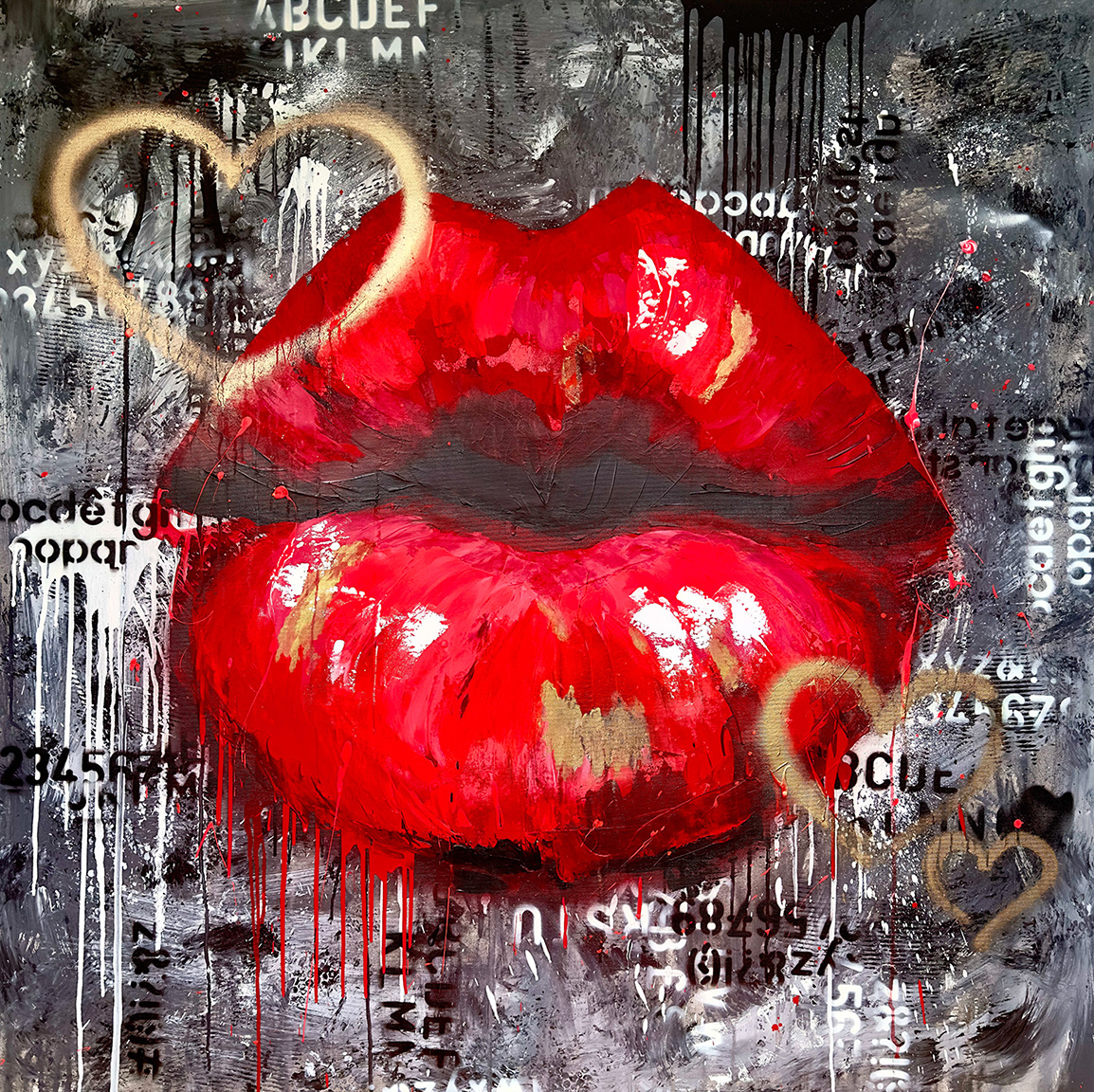 Anna Schellberg: Bild ‚Love Letters‘ (2024) (Original / Unikat), auf Keilrahmen
