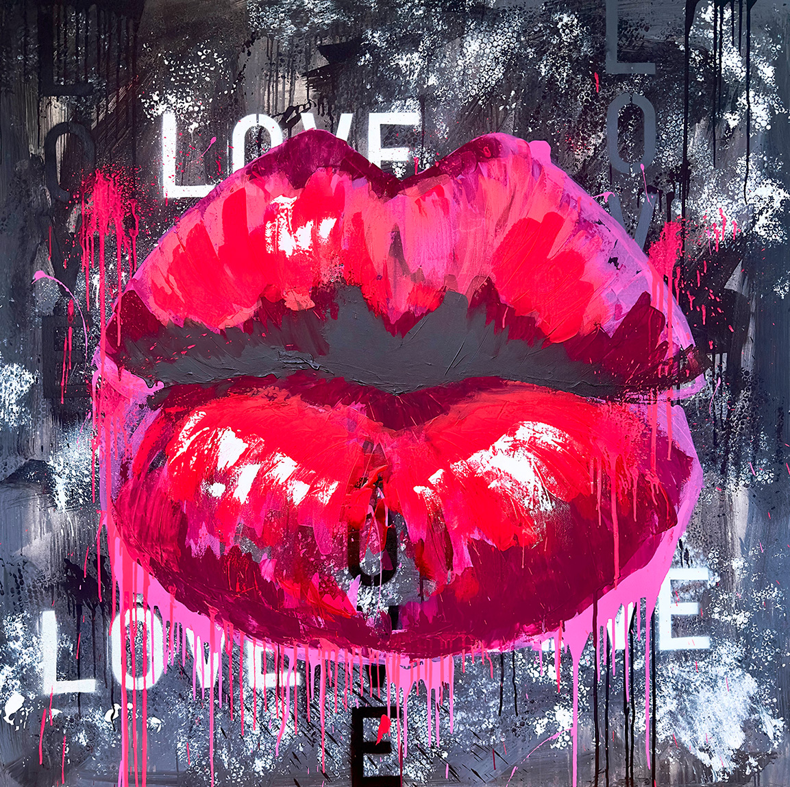 Anna Schellberg: Bild ‚Read My Lips‘ (2024) (Original / Unikat), auf Keilrahmen